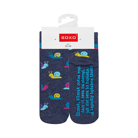 Children's socks SOXO with Polish inscriptions 