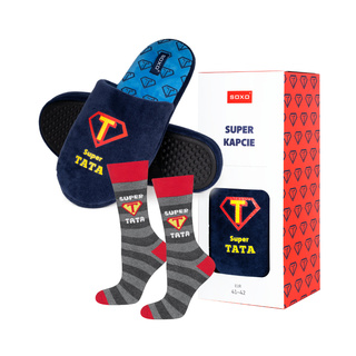 Zestaw Skarpetki + Kapcie Super Tata