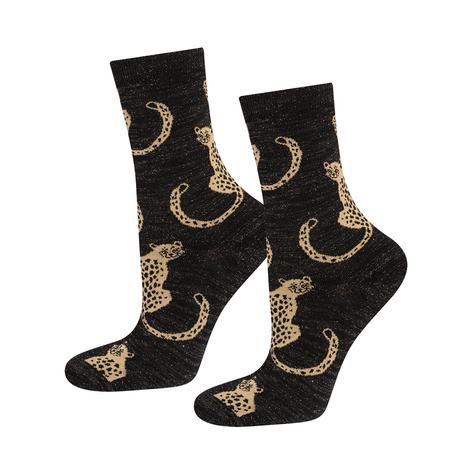 SOXO Women's Leopard Classic Socks in Packaging - 3 Pairs