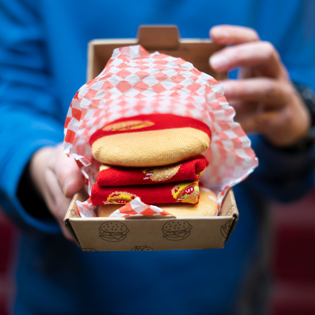 Coffee in a Cup and Hamburger Socks 2-Pack