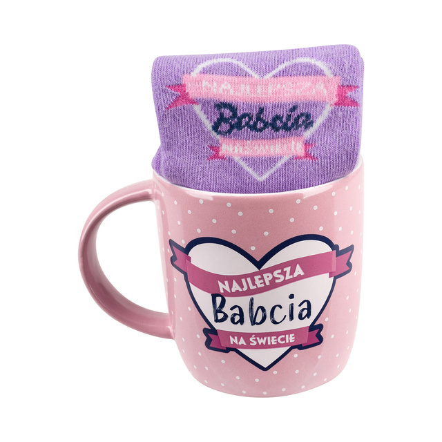 Zestaw Skarpetki Najlepsza Babcia + Kubek