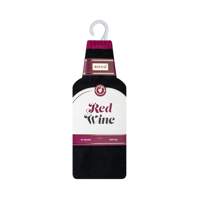 Skarpetki damskie SOXO Red Wine w banderoli 