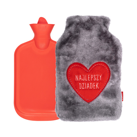 Hot water bottle 1.8L orange SOXO heater in a fur cover plush GIFT