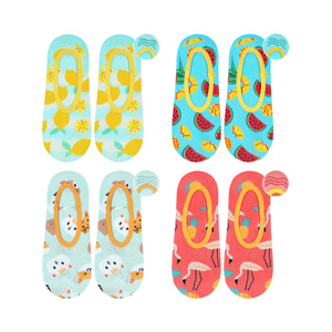 Set of 4x colorful SOXO women's socks with silicone Funny gift