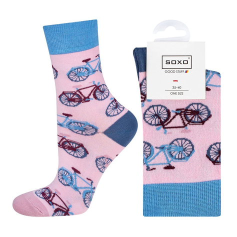 Colorful women's SOXO GOOD STUFF socks cotton bicycle