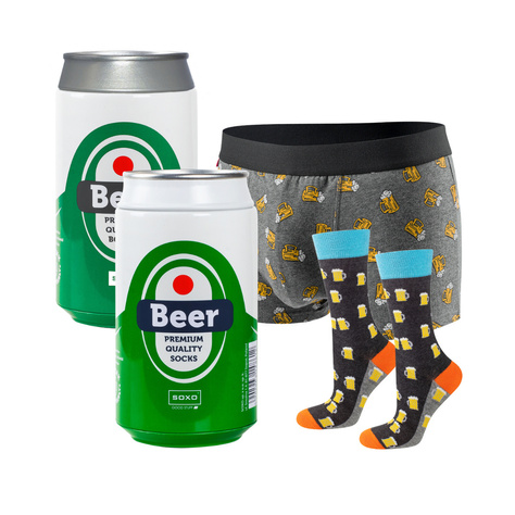 Men's canned beer boxers and men's canned socks SOXO | funny gift for a man