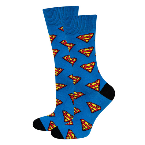 Gift for Dad: 1x Men's Socks Colorful SOXO Beer and 1x Men's Socks With The Inscription "Super Tata" and 1x Superman Men's Socks