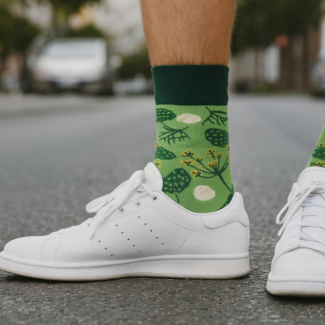 Men's | Women's colorful SOXO GOOD STUFF pickled cucumbers in a jar funny cotton socks for Him | for Her Unisex