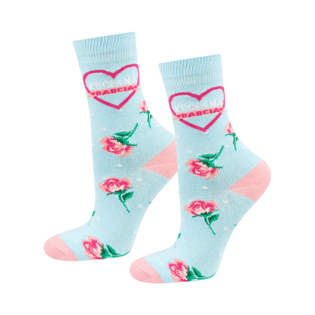 Colorful SOXO GOOD STUFF socks cotton, Grandma, perfect for a gift with Polish inscriptions