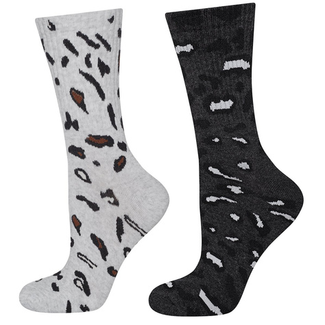 Set of 2x Colorful SOXO women's socks, classic, leopard print