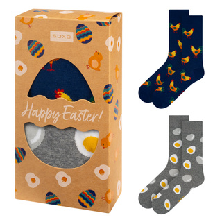 SOXO men's egg and rooster socks in a pack - 2 pairs