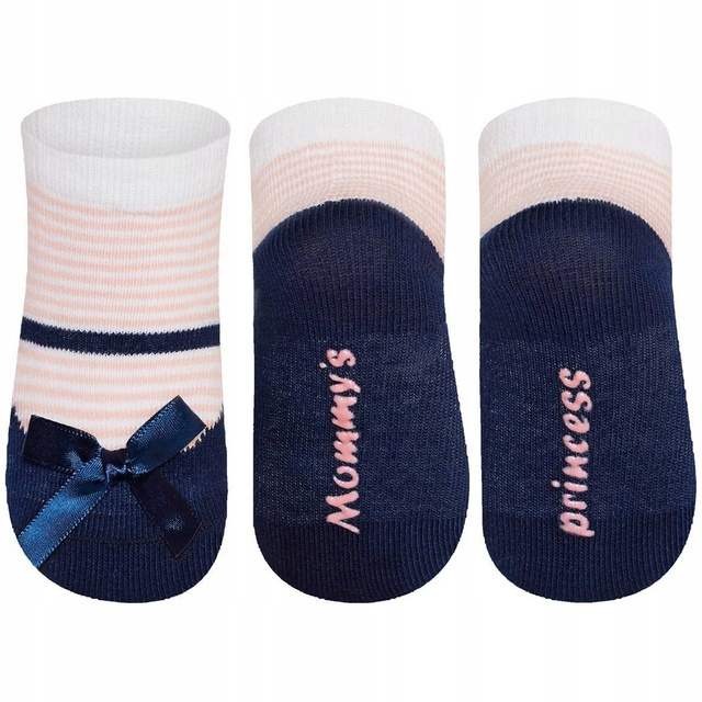 SOXO blue baby socks ballerinas with an inscription