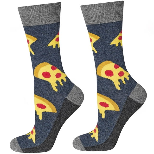 Set of 4x SOXO GOOD STUFF men's socks in a pizza box