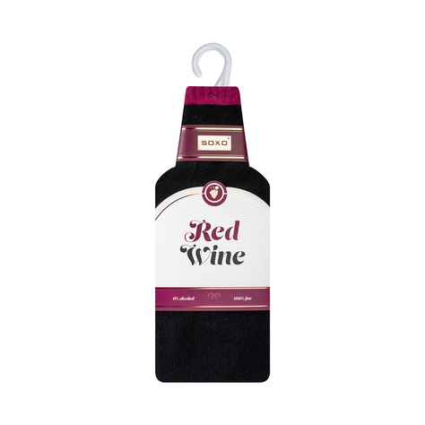 Women's SOXO socks | Red Wine in a banderole | gift for her | star