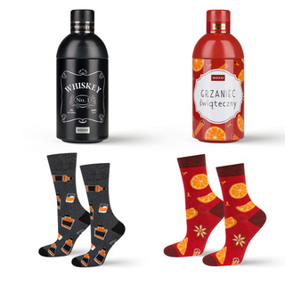 Mulled Wine and Whiskey Socks in a Bottle 2-Pack