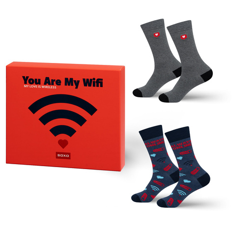 Men's Colorful Socks SOXO Wi-fi - 2 pairs