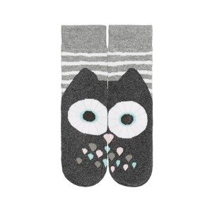 Gray children's SOXO socks cheerful warm terry owl