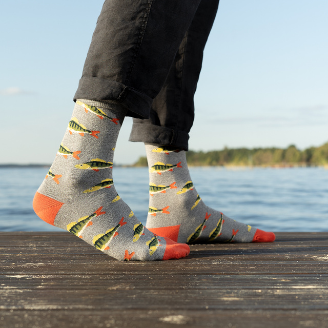 Men's Colorful Socks SOXO Fishing Atlas - 4 Pairs