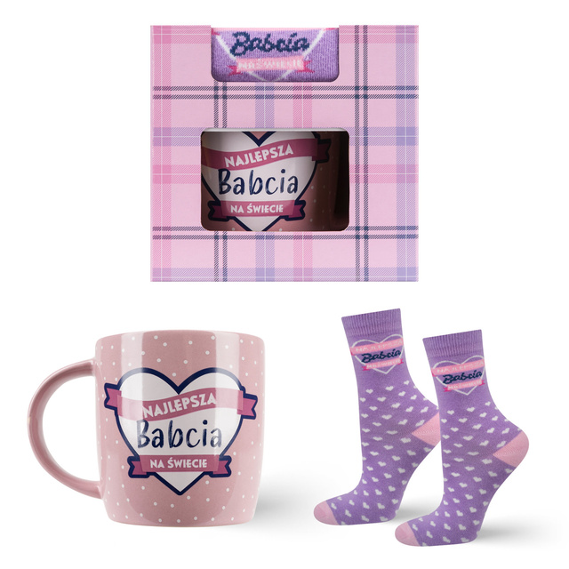 Zestaw Skarpetki Najlepsza Babcia + Kubek