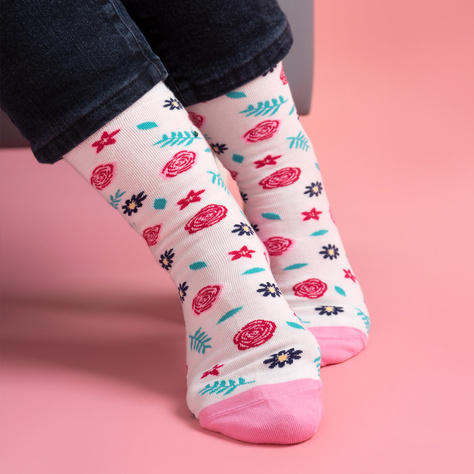 Colorful SOXO GOOD STUFF socks cotton, Grandma, perfect for a gift with Polish inscriptions