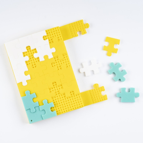 Funny notebook A6 notebook in yellow and blue puzzle for a gift