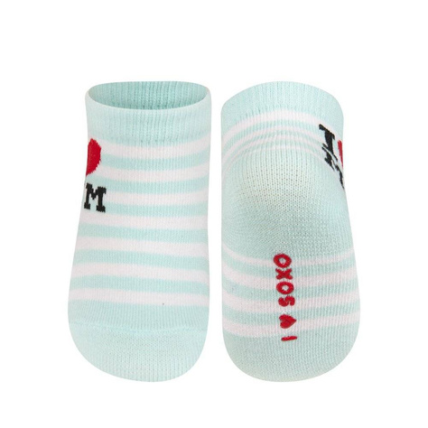 Set of 6x SOXO white baby socks with ABS inscriptions