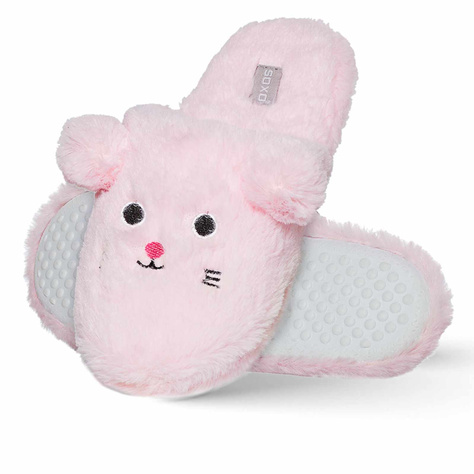 Slippers SOXO mouses- pink with hard soles