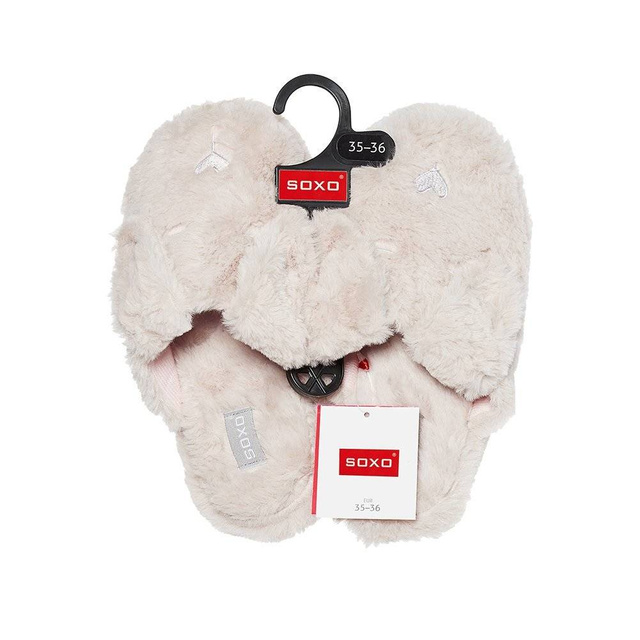 Slippers SOXO dogs - pink with hard soles