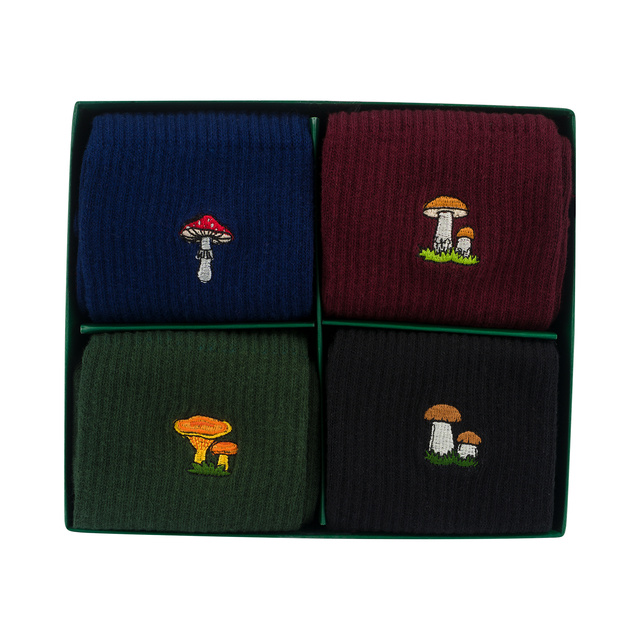 Set of 4x SOXO men's mushroom socks in a pack premium edition