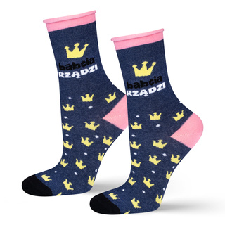 Colorful SOXO GOOD STUFF women's socks cotton gift idea with Polish inscriptions