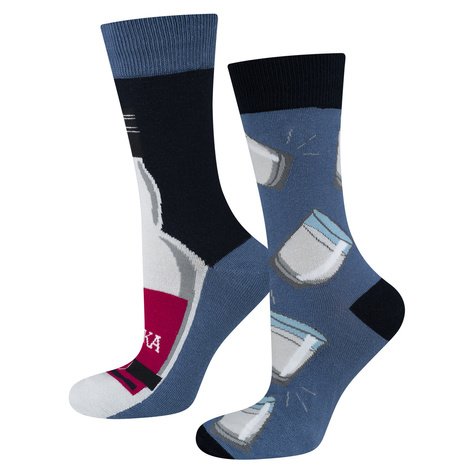 Set of 2x Men's Socks SOXO | Boy's Day | Vodka in a bottle | Herring in cream in a jar | as a gift for Him