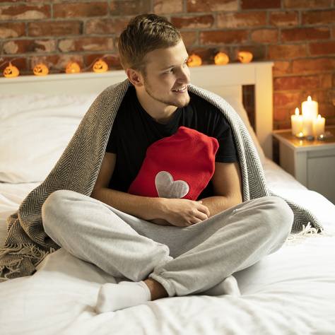 Red hot water bottle SOXO heater - gift for Valentine's Day