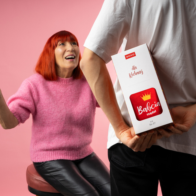 Grandma Rules Slippers + Keychain Gift Set