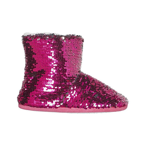 Women's high SOXO slippers with sequins and a hard TPR sole