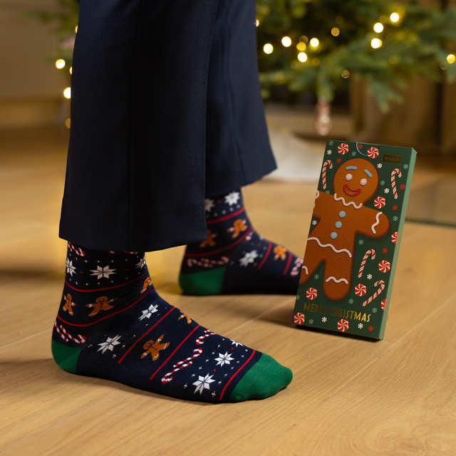 Gingerbread Socks in a Holiday Card