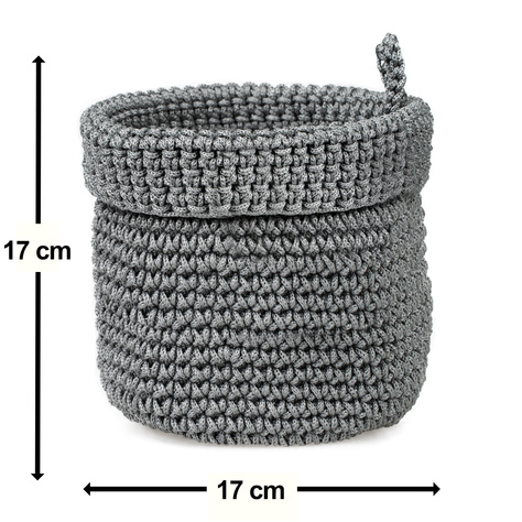 Set of 3x Momo Way bathroom basket grey 14cm and 2x 17cm