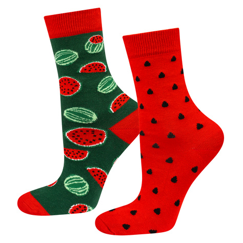 Set in a box 6x Colorful SOXO women's socks pizza