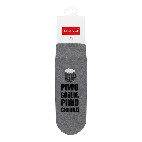 SOXO Men's socks with text  "mężczyzna walczy o życie"