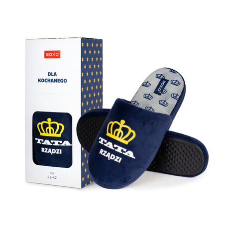 Men's slippers SOXO with the inscription in a giftbox