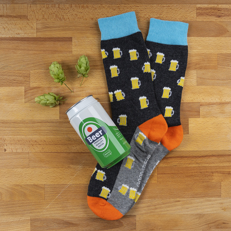 Men's Socks SOXO | Hamburger in a box | Beer in a can | Funny gift for him