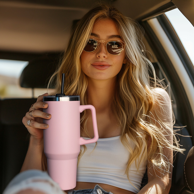 Momo Way 1200ml thermal mug pink