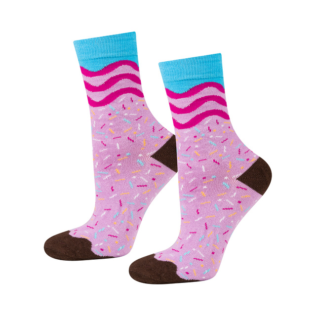 Set of 2x Women's Soxo Donut Socks in a Box | Perfect for a gift | Funny and Happy | pink