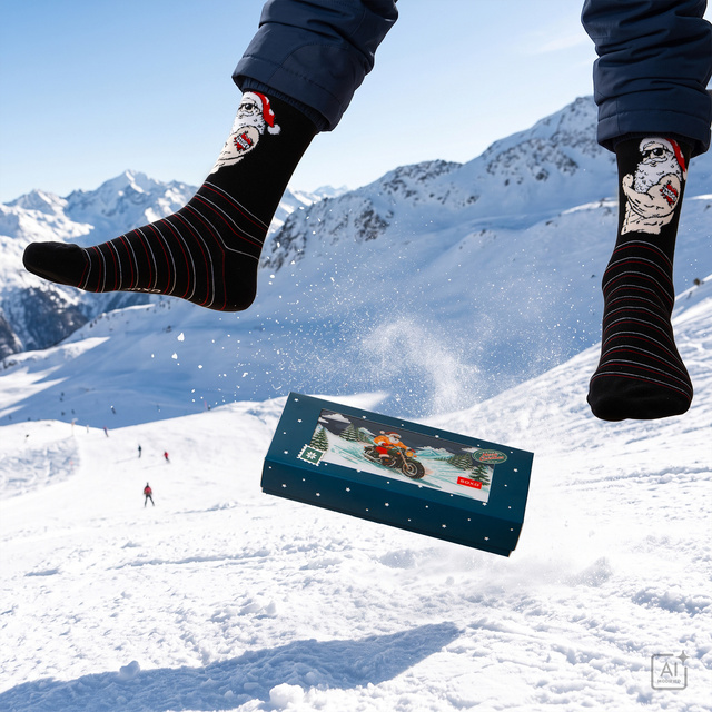 Naughty Santa Biker Socks 3-Pack