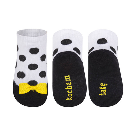 SOXO black baby socks ballerinas with an inscription