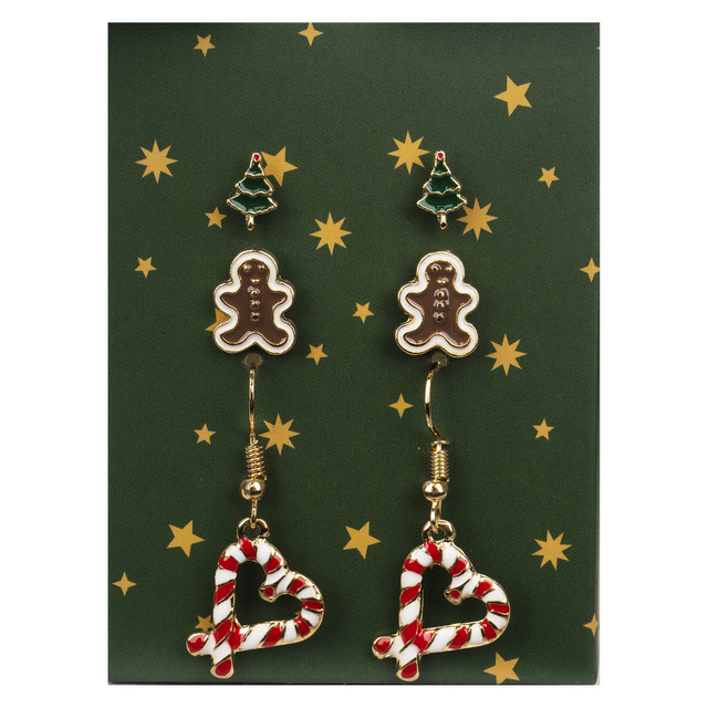 Earrings SOXO | set of Christmas tree earrings | Cookie Ludek | Christmas canes | gift idea for her | Christmas