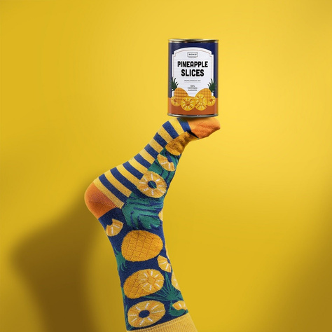 Set of 2x Women's Socks | Men's SOXO | Canned Pineapple | Boxed Avocado | Fun Socks for Her | Unisex for Him