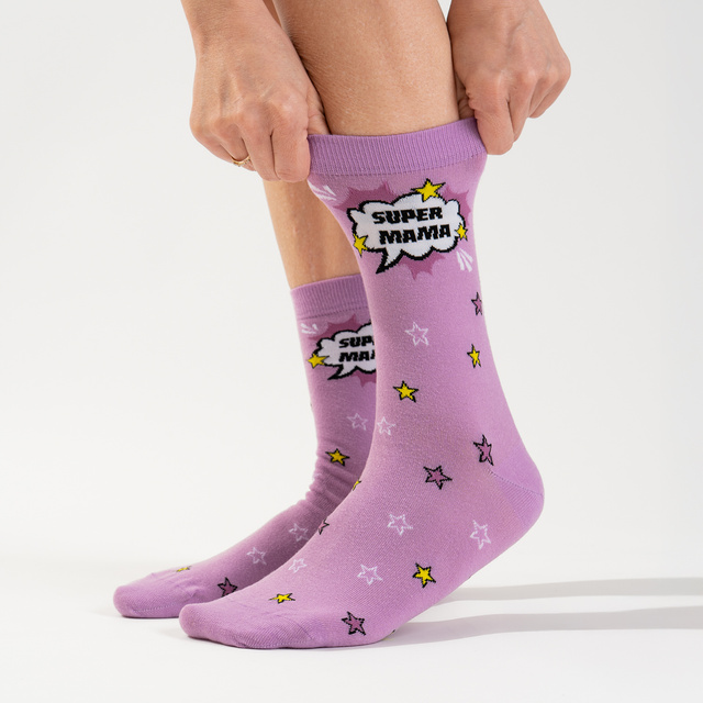 Super Mom Greeting Card Socks
