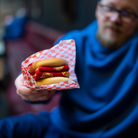 Skarpetki Damskie | Męskie SOXO Hamburger w pudełku