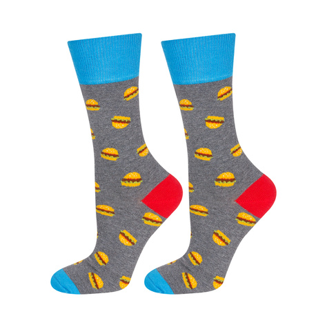 Men's colorful SOXO GOOD STUFF socks cotton hamburger