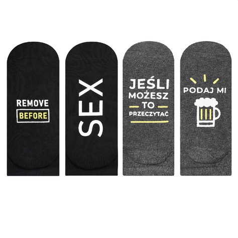 Set of 2x Colorful SOXO GOOD STUFF men's socks funny pizza